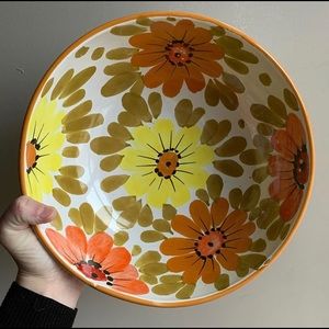 Vintage 1970s Floral Serving Bowl